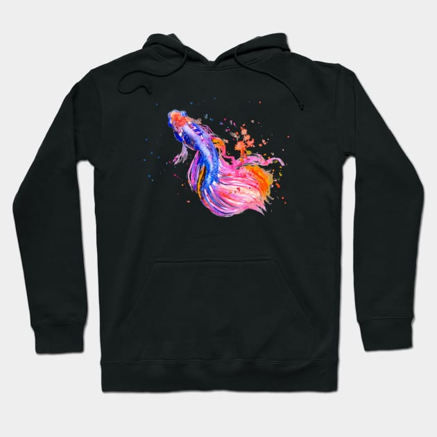 Betta Fish Swimming Hoodie by beaugeste2280@yahoo.com